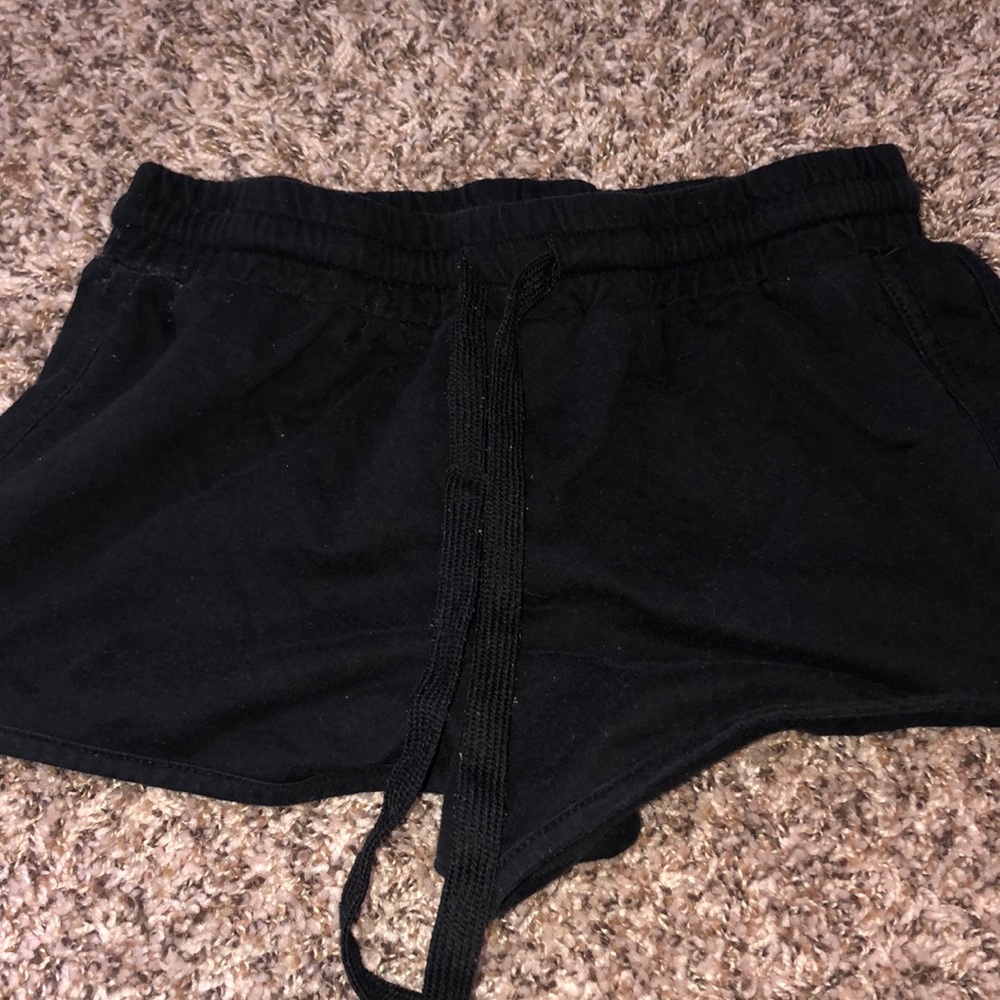 Black cotton shorts